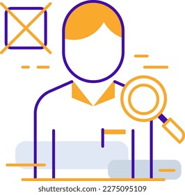 Not suitable candidate business people icon with orange purple outline style. concept, all, save, not, nothing, one, ornament, outlined. Vector Illustration