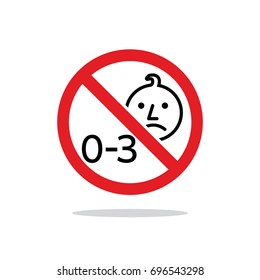 Not Suitable For Children Under 6 Years Sign vector design