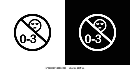 nicht geeignet für Kinder unter Jahren Icon-Konzept, Vektorgrafik