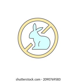 not tested on animal Icon in color icon, isolated on white background 