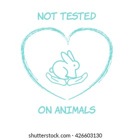 Not tested on animals bunny illustration logo