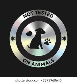 Not tested on animals cosmetic packaging icon, stamp, badge, round, seal vector