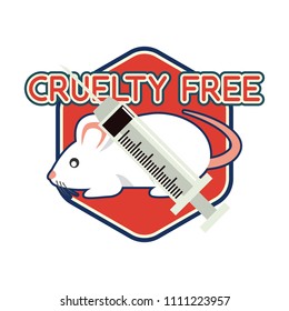 not tested on animals, cruelty free, no animal testing logo for doctor or clinic, vector illustration
