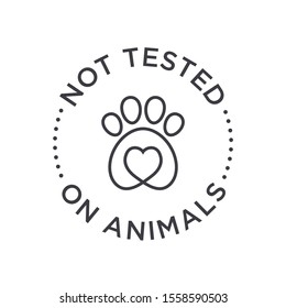 Not tested on animals icon. Round vector symbol.