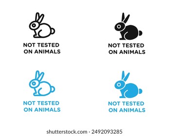 No se ha probado en animales ícono blanco y negro contorno de Vector