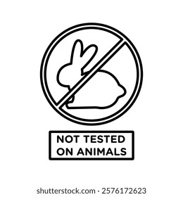 Not tested on animals icon vector outline logo sign