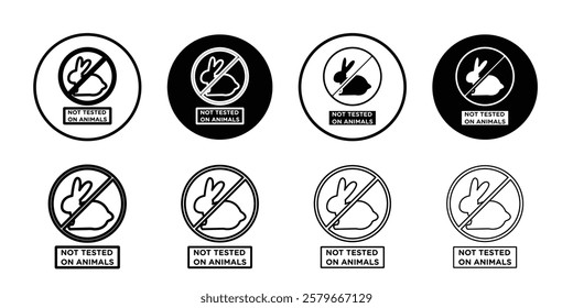 Not tested on animals icon Outline thin set pack series