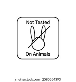 Not tested on animals icon Vector logo set flat