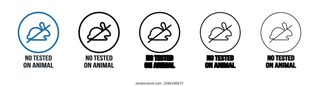 Not tested on animals icon Outline vector logo for web ui