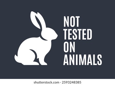 Not Tested on Animals Icon with Rabbit Symbol. Not Tested on Animals Concept. Vector Illustration.