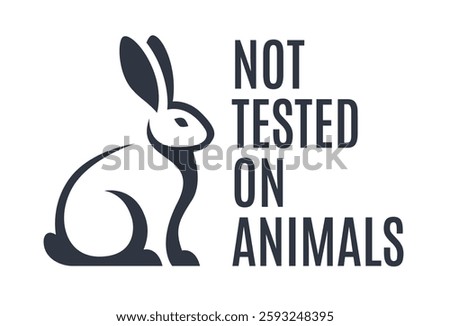 Not Tested on Animals Icon with Rabbit Symbol. Not Tested on Animals Concept. Vector Illustration.