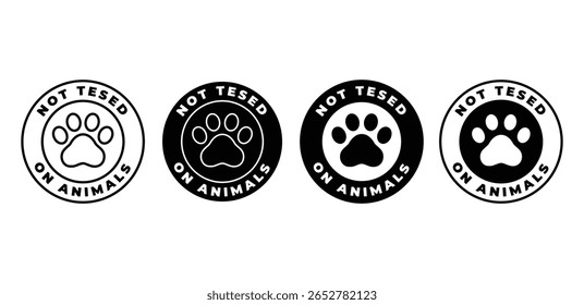 Não testado em ícones de animais com Paw Prints Vetor Design Illustration Template