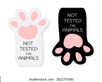 Not tested on Animals label sticker set on white background. Vector Illustration EPS10