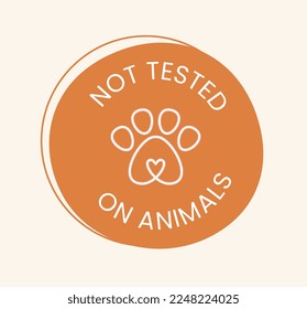 No se probó en la etiqueta de animales. Silueta minimalista de pezuña y huella de gato o perro. Pegatina para redes sociales y mensajeros. Plantilla, disposición y burla. Dibujo vectorial plano de dibujos animados