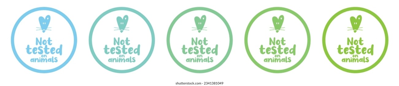 Not tested on animals label, set of stickers
