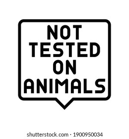 no se probó en el vector de icono de línea de animales. no probada en el signo de los animales. símbolo de contorno aislado ilustración negra