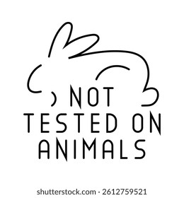 not tested on animals product label warning color icon vector. not tested on animals product label warning sign. isolated symbol illustration