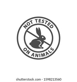 Not tested on animals round vector label stamp for cosmetics and products packaging.