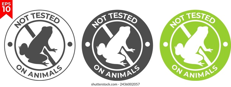 Not tested on animals round vector label stamp for cosmetics and products packaging. Flat design. Vector illustration