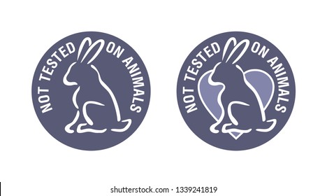 Not tested on animals sign variation - cruelty free emblem with rabbit (or maybe hare) silhouette 