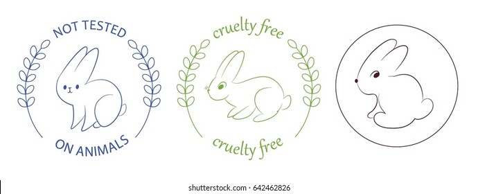 Not tested on animals. Vector set of logos
