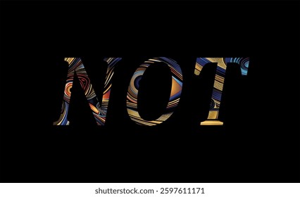 Not Text Effect Design Black Background