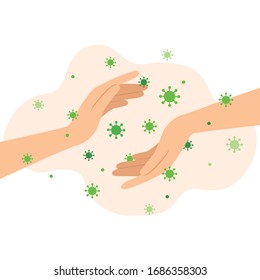 Not touch ill people, Protect yourself for corona virus concept.