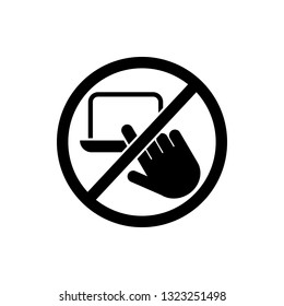 not touch, laptop icon. Element of prohibition sign icon. Premium quality graphic design icon. Signs and symbols collection icon