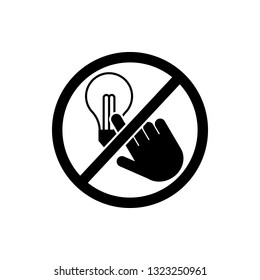 not touch light bulb icon. Element of prohibition sign icon. Premium quality graphic design icon. Signs and symbols collection icon