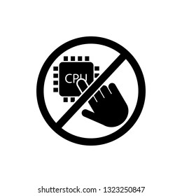 not touch processor icon. Element of prohibition sign icon. Premium quality graphic design icon. Signs and symbols collection icon