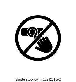 not touch projector icon. Element of prohibition sign icon. Premium quality graphic design icon. Signs and symbols collection icon