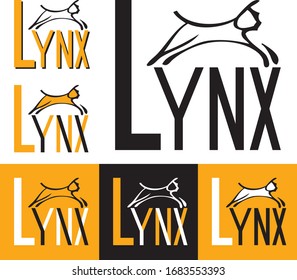 not a trademark. running lynx symbol icon on a white background. 
