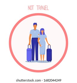 Not Travel Couple Family Vector