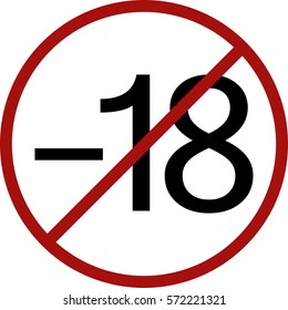 not for under 18 year icon