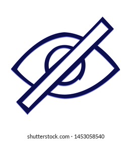 Not Visible. Hand Drawn Icon with Blue Ballpoint Pen Style.