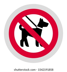 Not walk with a dog forbidden sign, modern round sticker