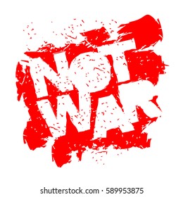 Not war emblem in grunge style. Spray and scratches. Noise and brush strokes. Pacifist logo
