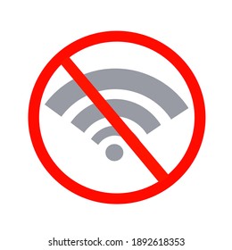 Not wifi symbol on white background.