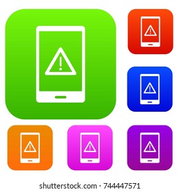 Not working phone set icon color in flat style isolated on white. Collection sings vector illustration