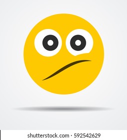 "Not_sure" emoticon in a flat design