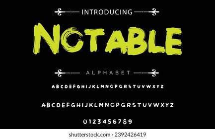 Notable Stylish brush painted an uppercase vector letters, alphabet, typeface.