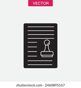 notarial stamp vector flat black trendy style illustration on white background..eps