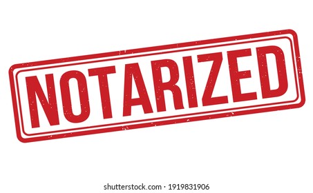 Sello notarial de goma de grunge sobre fondo blanco, ilustración vectorial