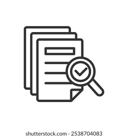 Notary Approved, in line design. Notary, approved, certified, legal, document, official, seal on white background vector. Notary Approved editable stroke icon