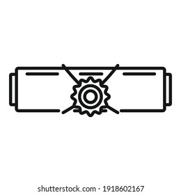 Notarzertifikatsymbol. Rahmennotarielle Urkunde, Vektorsymbol für Webdesign einzeln auf weißem Hintergrund