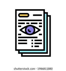 notary document reading color icon vector. notary document reading sign. isolated symbol illustration