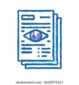 notary document reading doodle icon sketch vector. notary document reading sign. isolated symbol illustration