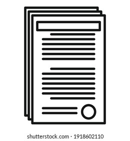 Symbol für Notare Dokumente. Rahmennotarielle Dokumente, Vektorsymbol für Webdesign einzeln auf weißem Hintergrund