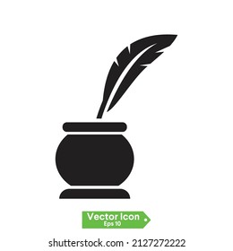 Icono de pluma de pluma notarial. Ilustración simple del icono del vector de plumas notariales para el diseño web aislado en fondo blanco
