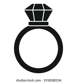 Notargoldring-Symbol. Einfache Abbildung eines Notargoldring, Vektorsymbol für Webdesign einzeln auf weißem Hintergrund